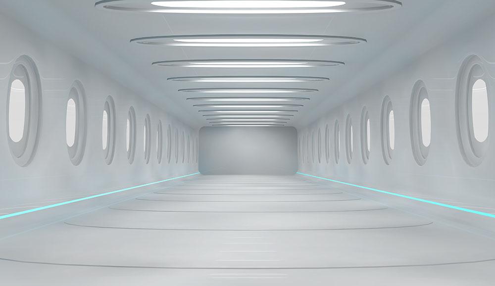 Futuristic interior Wall Mural Wallpaper - Canvas Art Rocks - 1