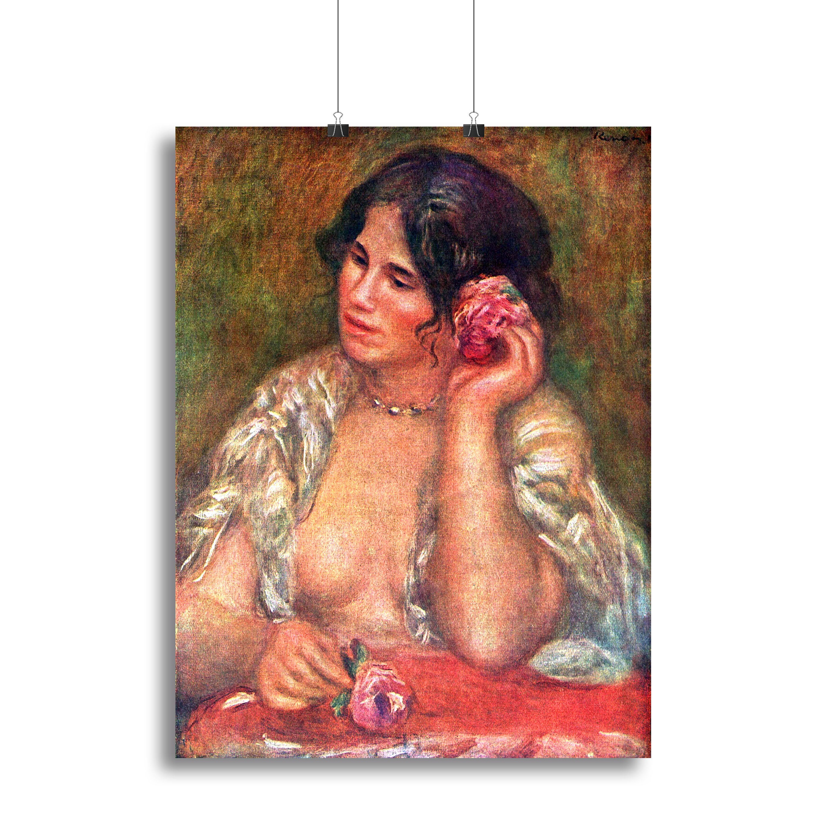 Gabriele with a rose by Renoir Canvas Print or Poster - Canvas Art Rocks - 2