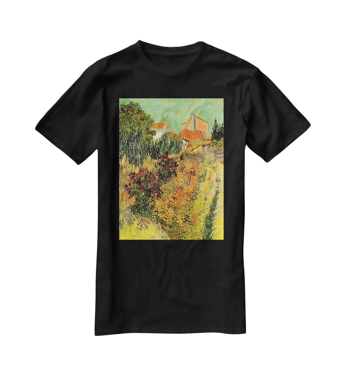 Garden Behind a House by Van Gogh T-Shirt - Canvas Art Rocks - 1