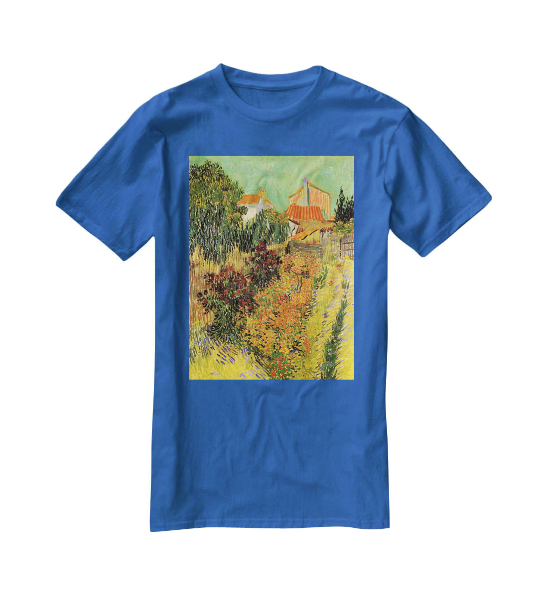 Garden Behind a House by Van Gogh T-Shirt - Canvas Art Rocks - 2