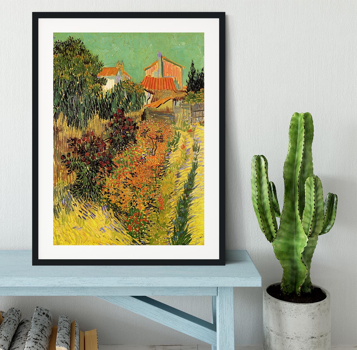 Garden Behind a House by Van Gogh Framed Print - Canvas Art Rocks - 1