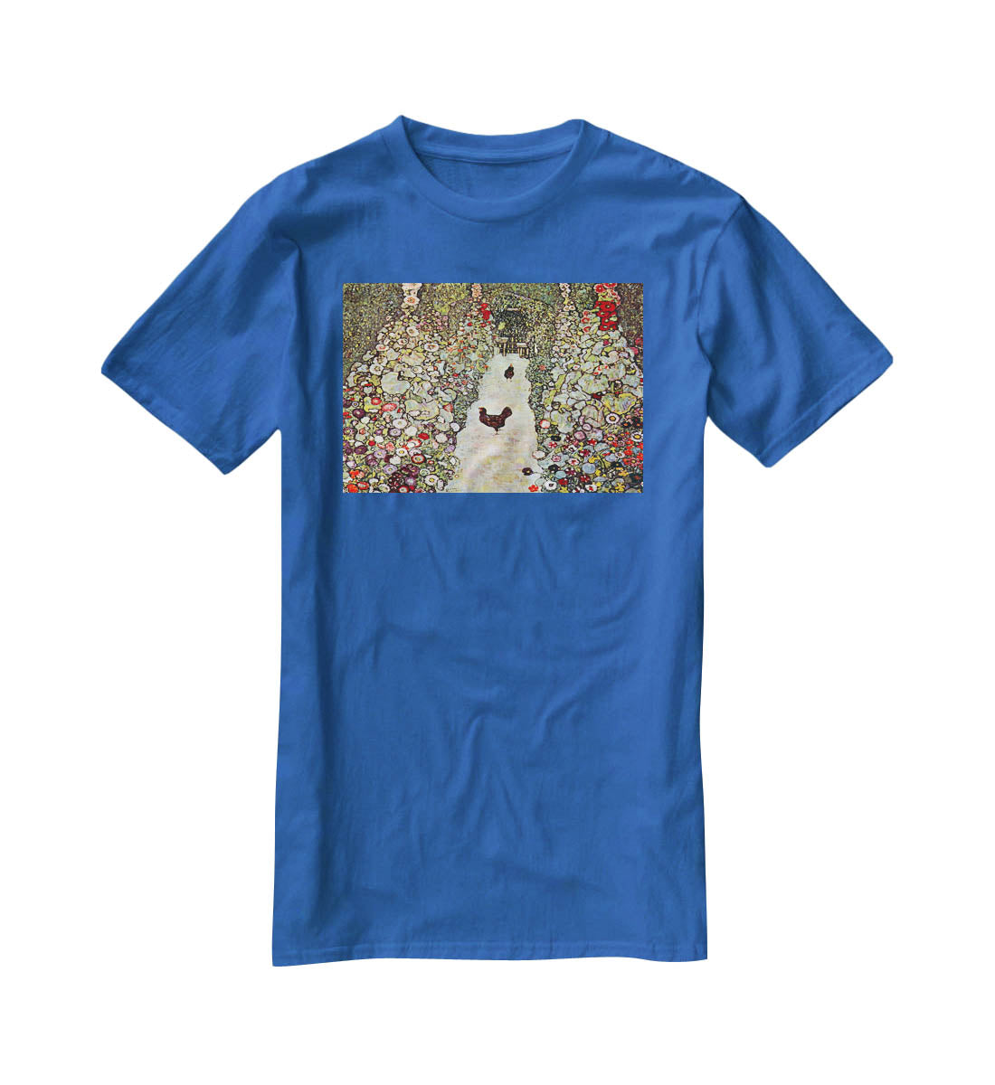 Garden Path with Chickens by Klimt T-Shirt - Canvas Art Rocks - 2