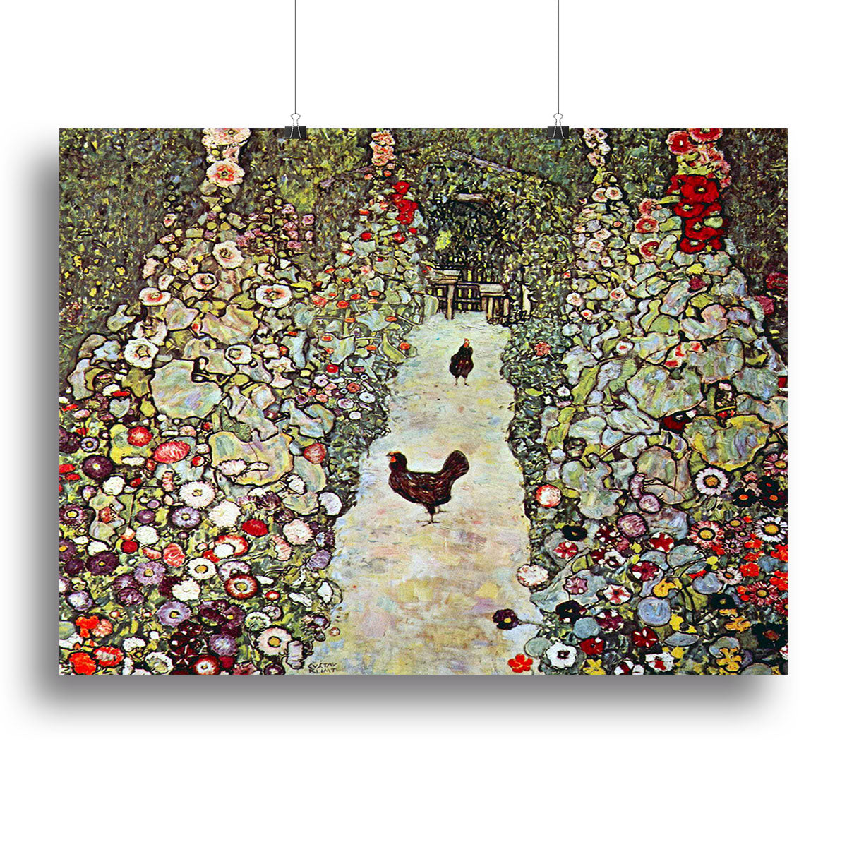 Garden Path with Chickens by Klimt Canvas Print or Poster - Canvas Art Rocks - 2