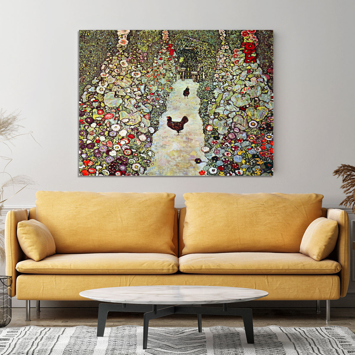 Garden Path with Chickens by Klimt Canvas Print or Poster - Canvas Art Rocks - 4