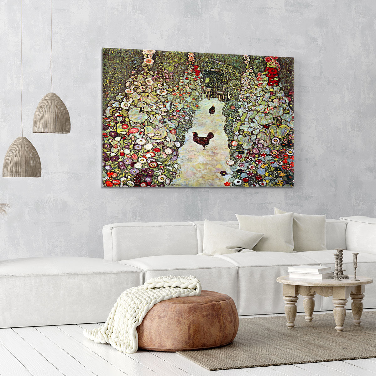 Garden Path with Chickens by Klimt Canvas Print or Poster - Canvas Art Rocks - 6