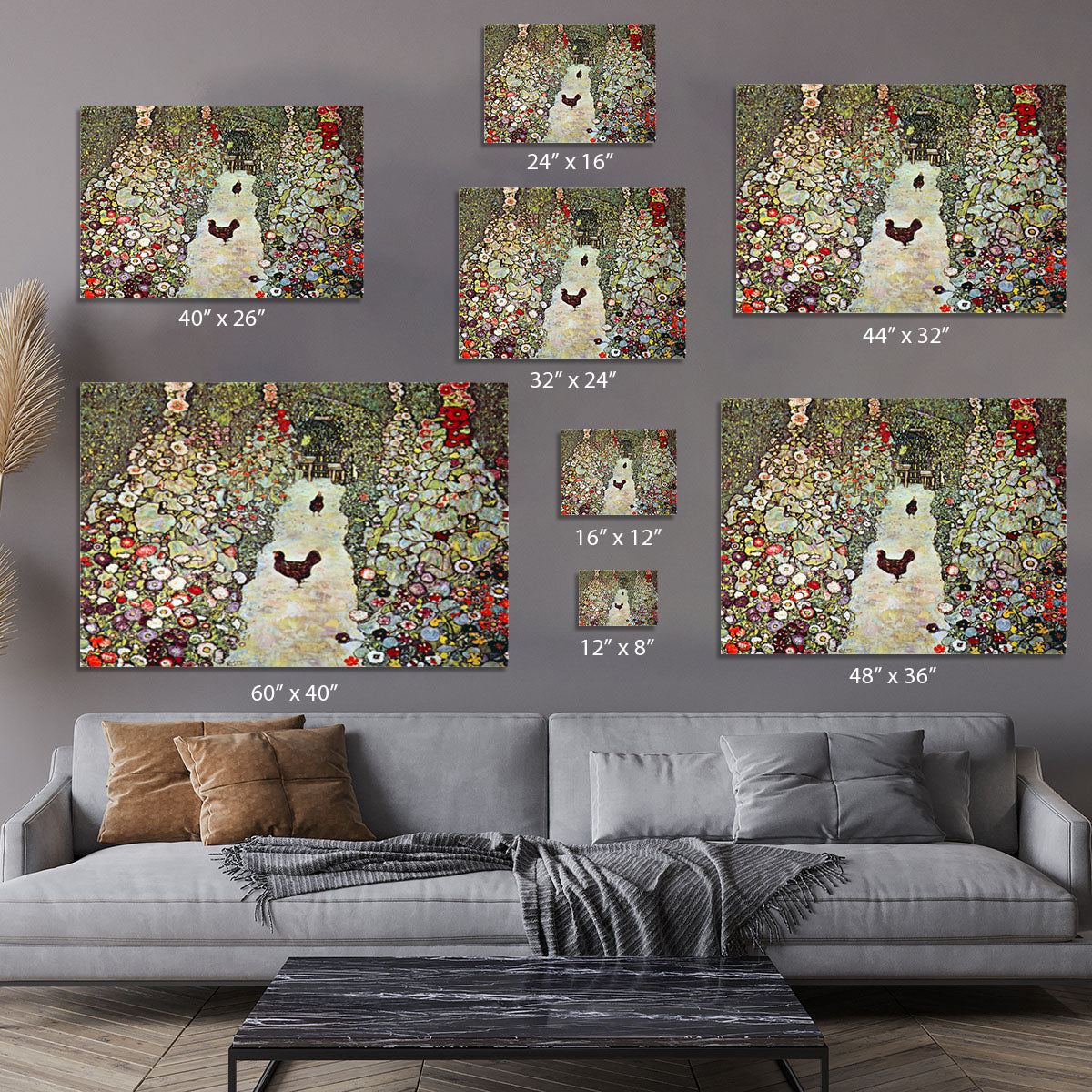 Garden Path with Chickens by Klimt Canvas Print or Poster - Canvas Art Rocks - 7