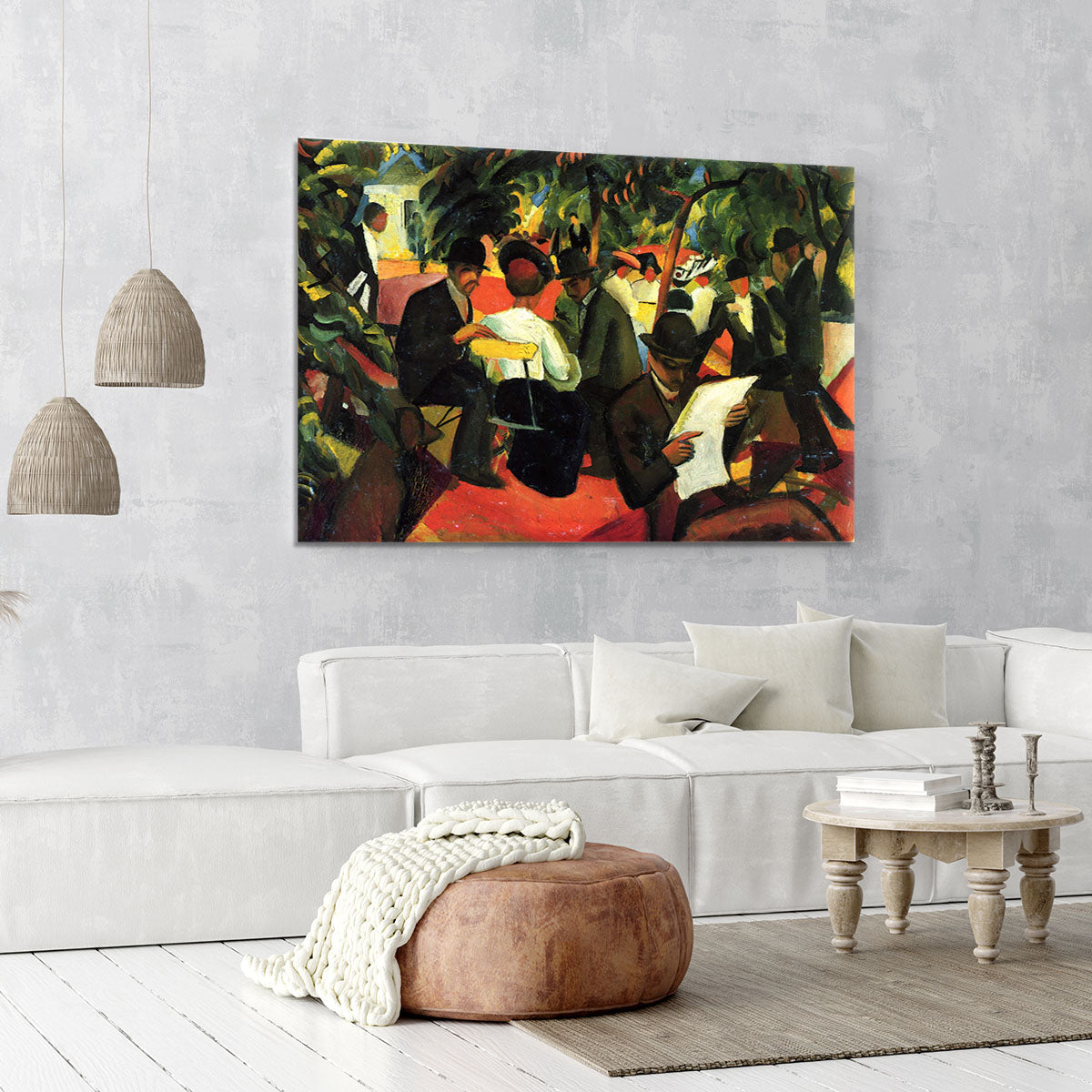 Garden Restaurant by Macke Canvas Print or Poster - Canvas Art Rocks - 6