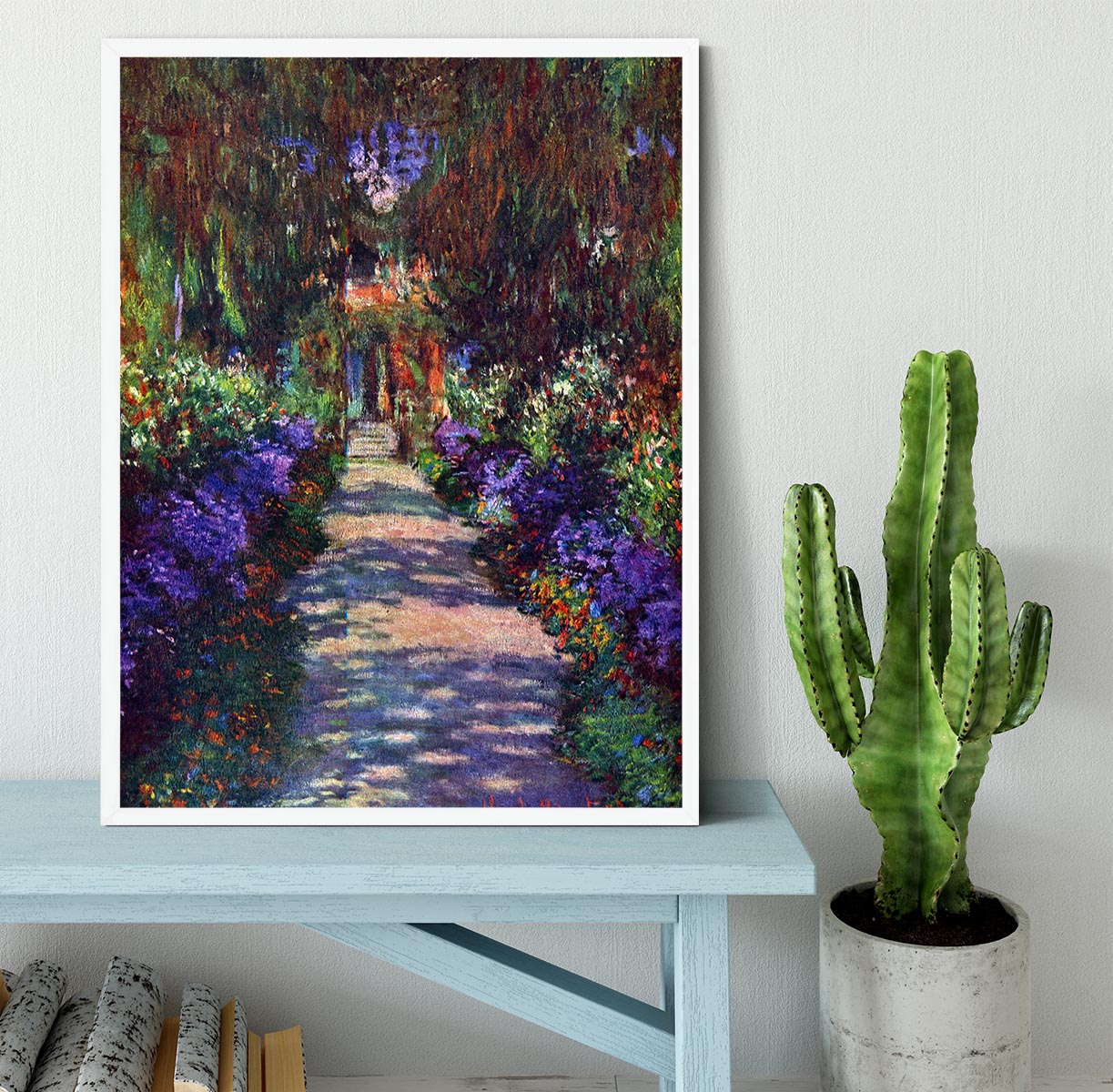 Garden at Giverny by Monet Framed Print - Canvas Art Rocks -6