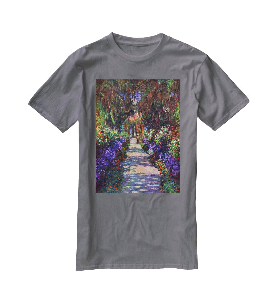 Garden at Giverny by Monet T-Shirt - Canvas Art Rocks - 3