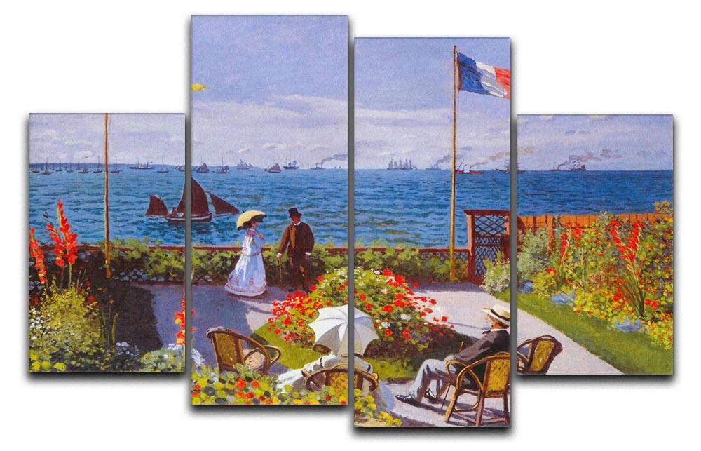 Garden at Sainte Adresse 2 by Monet 4 Split Panel Canvas  - Canvas Art Rocks - 1
