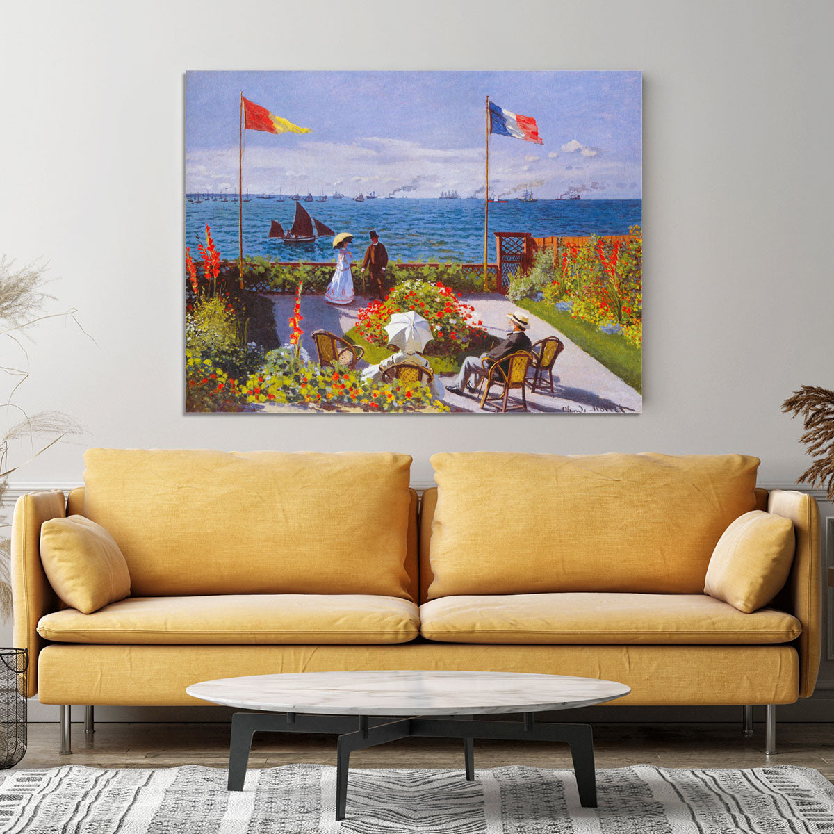 Garden at Sainte Adresse 2 by Monet Canvas Print or Poster - Canvas Art Rocks - 4