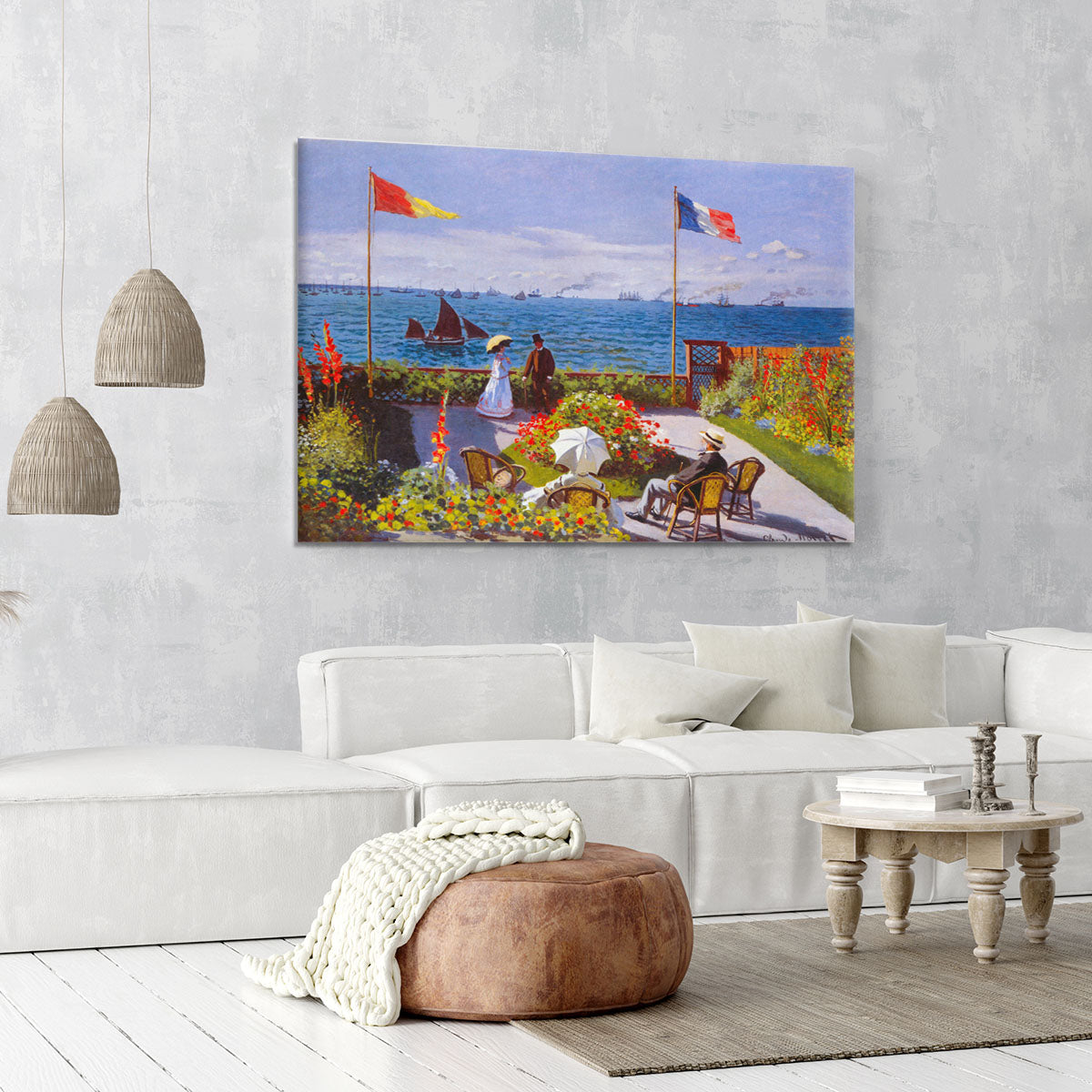 Garden at Sainte Adresse 2 by Monet Canvas Print or Poster - Canvas Art Rocks - 6