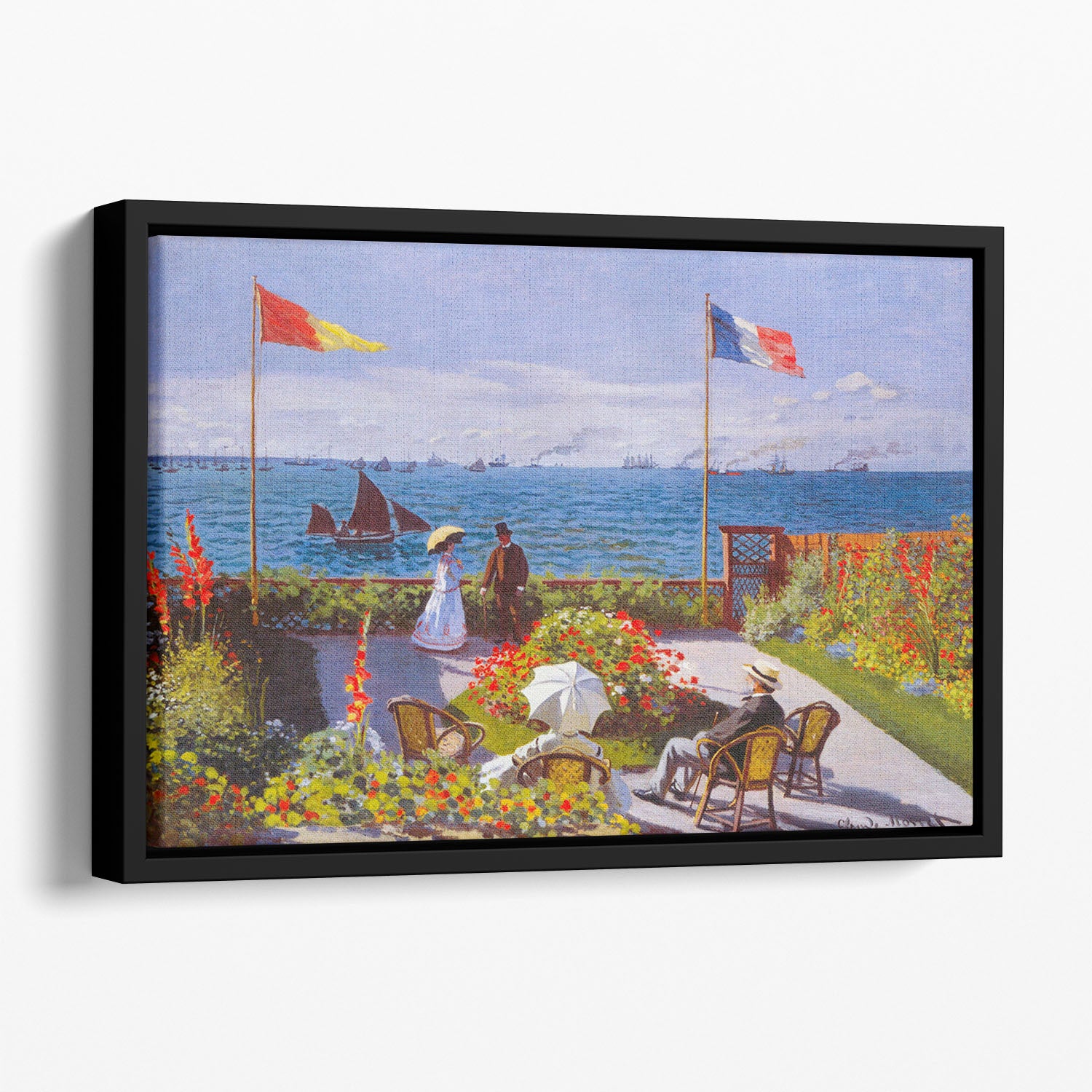 Garden at Sainte Adresse 2 by Monet Floating Framed Canvas