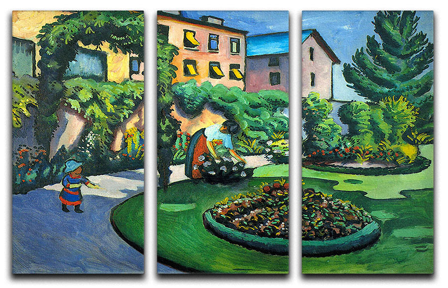 Garden image by Macke 3 Split Panel Canvas Print - Canvas Art Rocks - 1