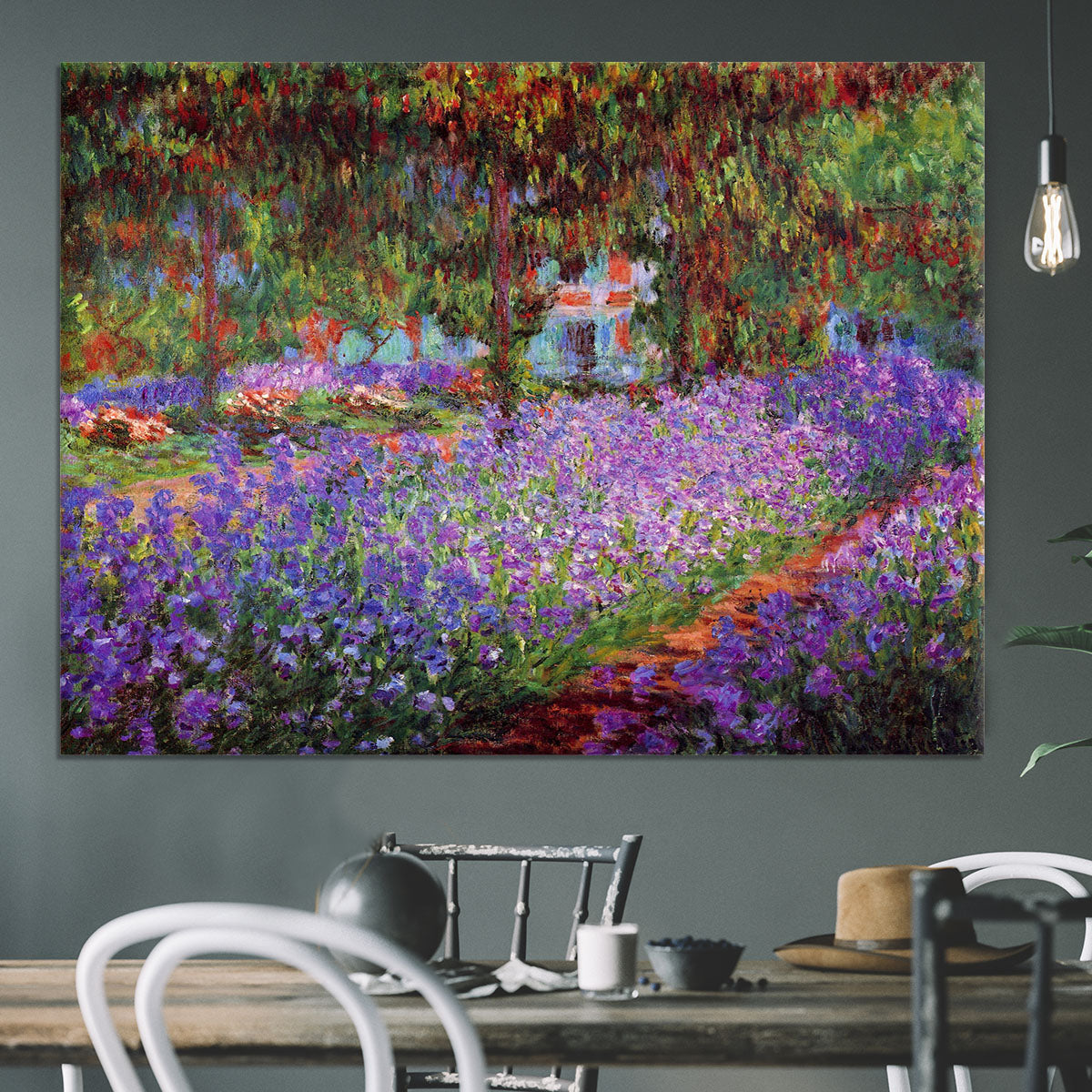 Garden in Giverny by Monet Canvas Print or Poster - Canvas Art Rocks - 3