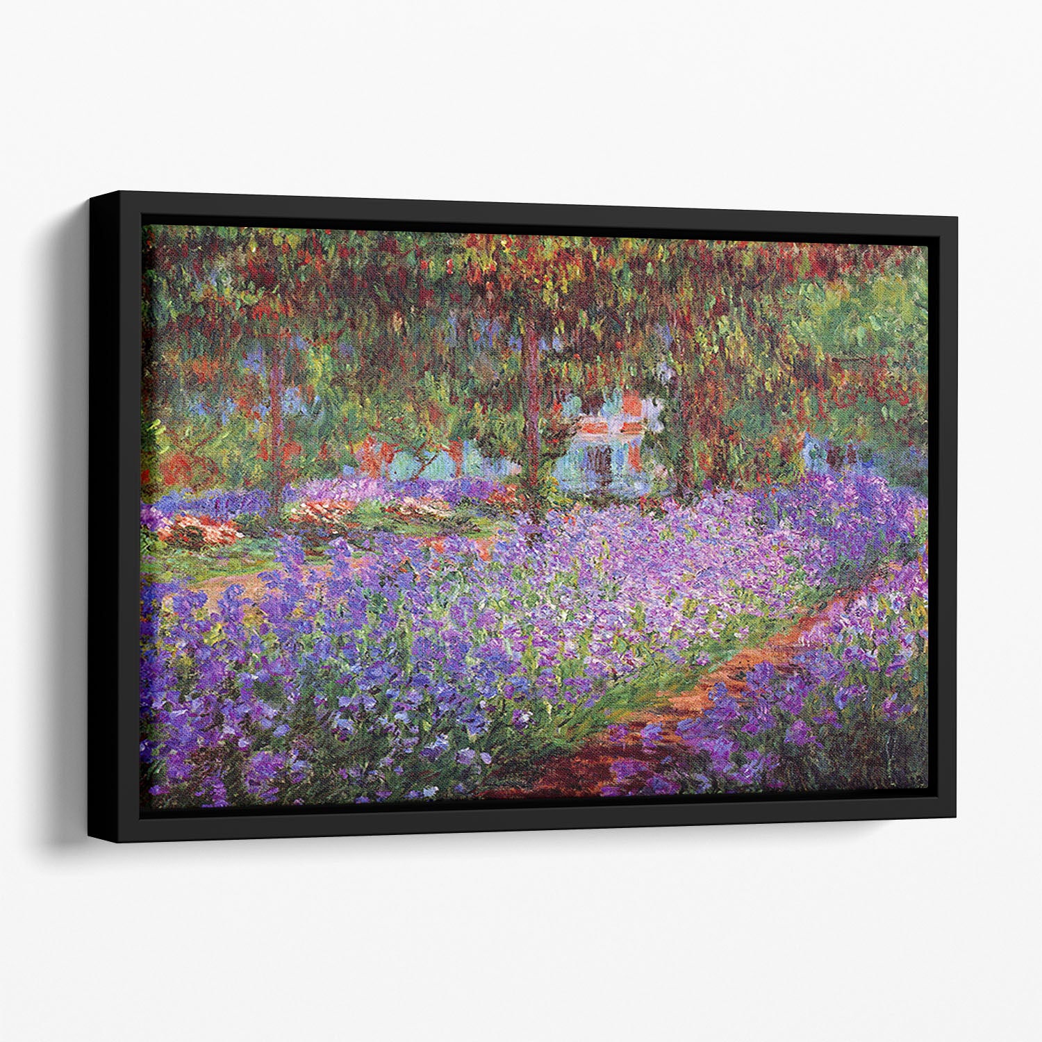 Garden in Giverny by Monet Floating Framed Canvas