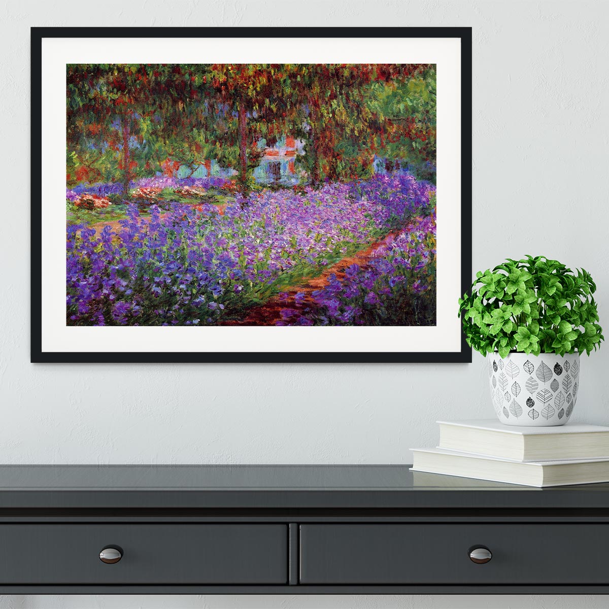 Garden in Giverny by Monet Framed Print - Canvas Art Rocks - 1