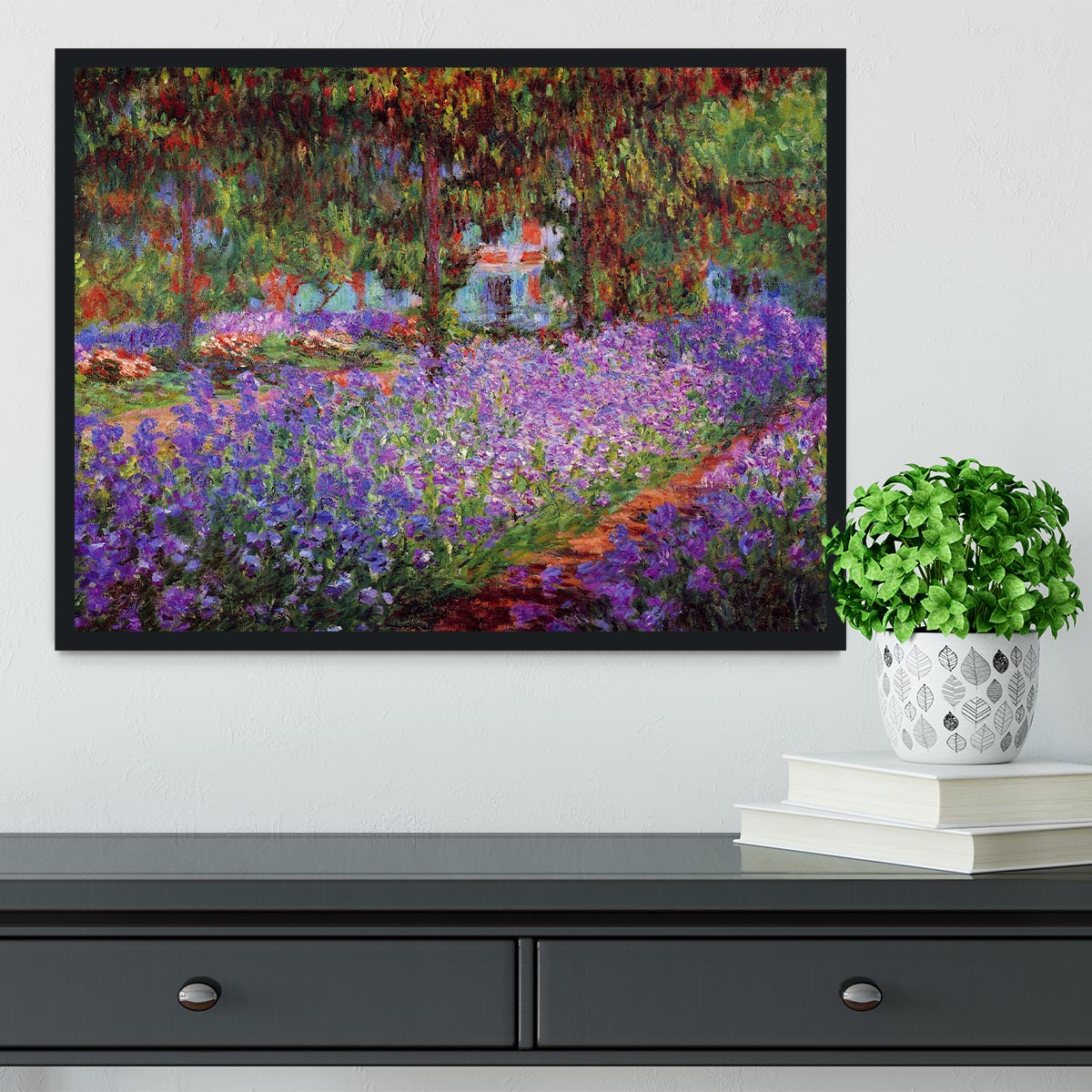 Garden in Giverny by Monet Framed Print - Canvas Art Rocks - 2