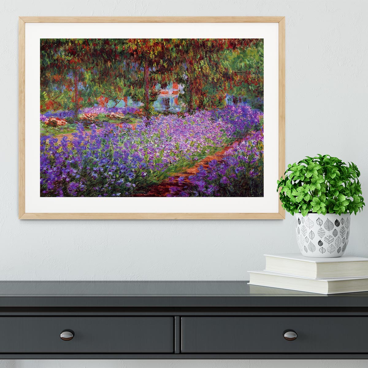 Garden in Giverny by Monet Framed Print - Canvas Art Rocks - 3
