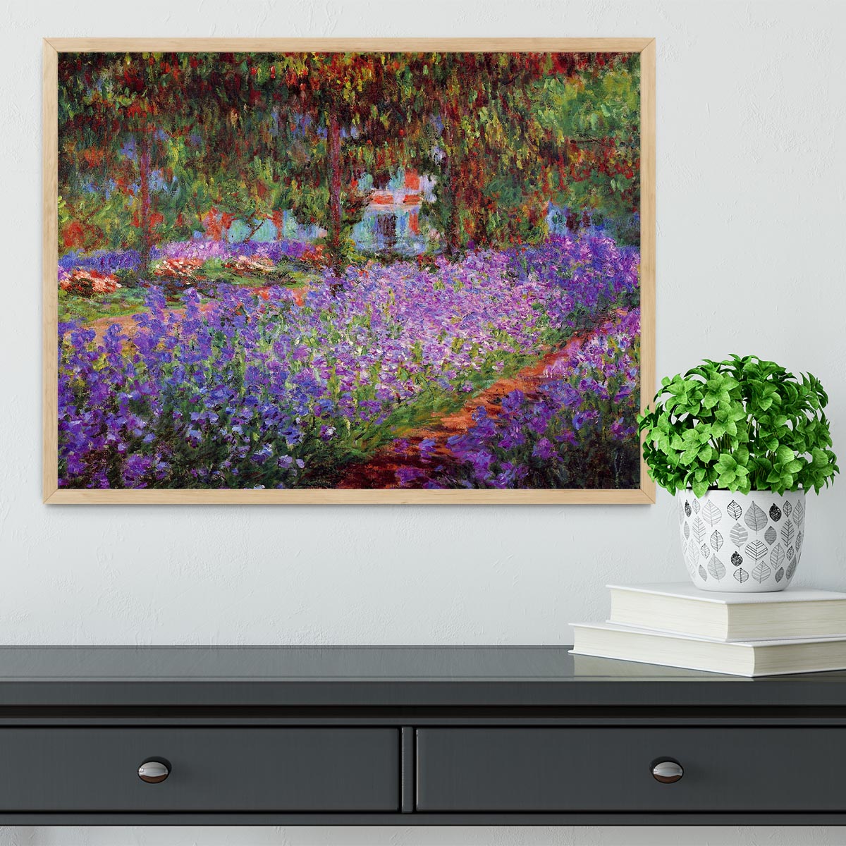 Garden in Giverny by Monet Framed Print - Canvas Art Rocks - 4