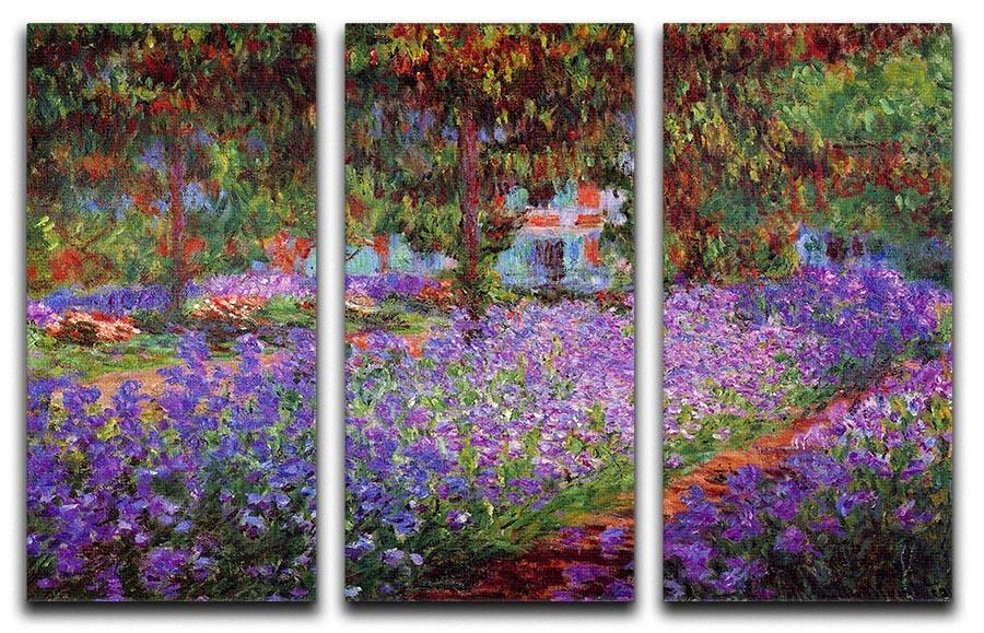 Garden in Giverny by Monet Split Panel Canvas Print - Canvas Art Rocks - 4