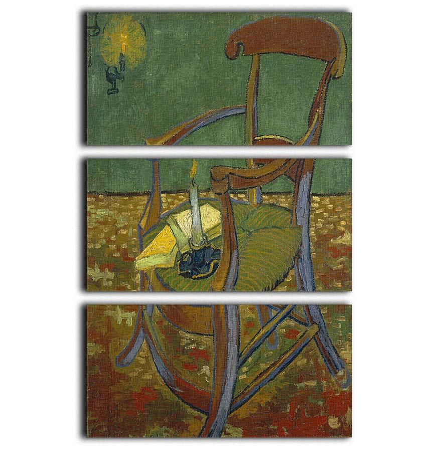 Gauguins chair by Van Gogh 3 Split Panel Canvas Print - Canvas Art Rocks - 1