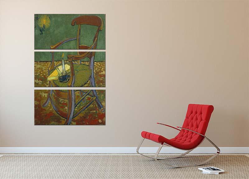 Gauguins chair by Van Gogh 3 Split Panel Canvas Print - Canvas Art Rocks - 2