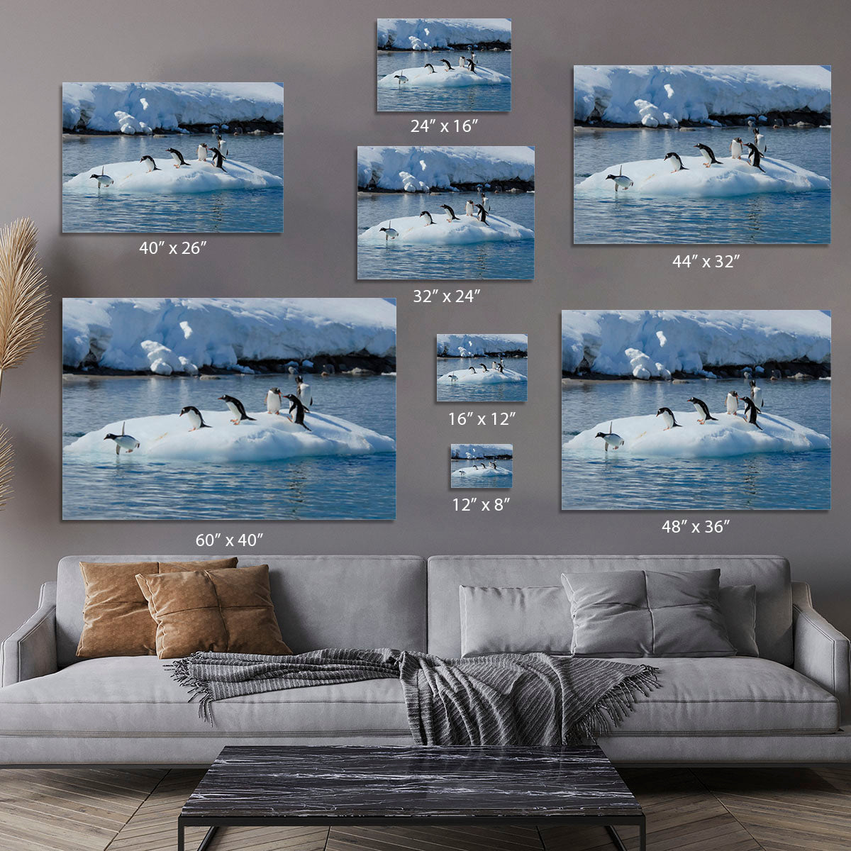 Gentoo Penguin playtime Canvas Print or Poster - Canvas Art Rocks - 7