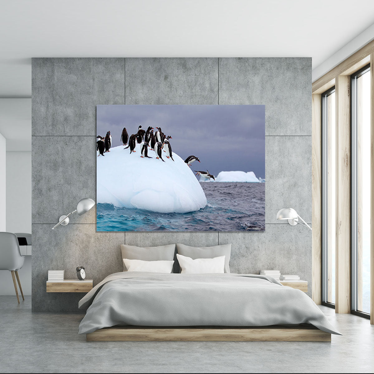 Gentoo penguin jumping into water Canvas Print or Poster - Canvas Art Rocks - 5