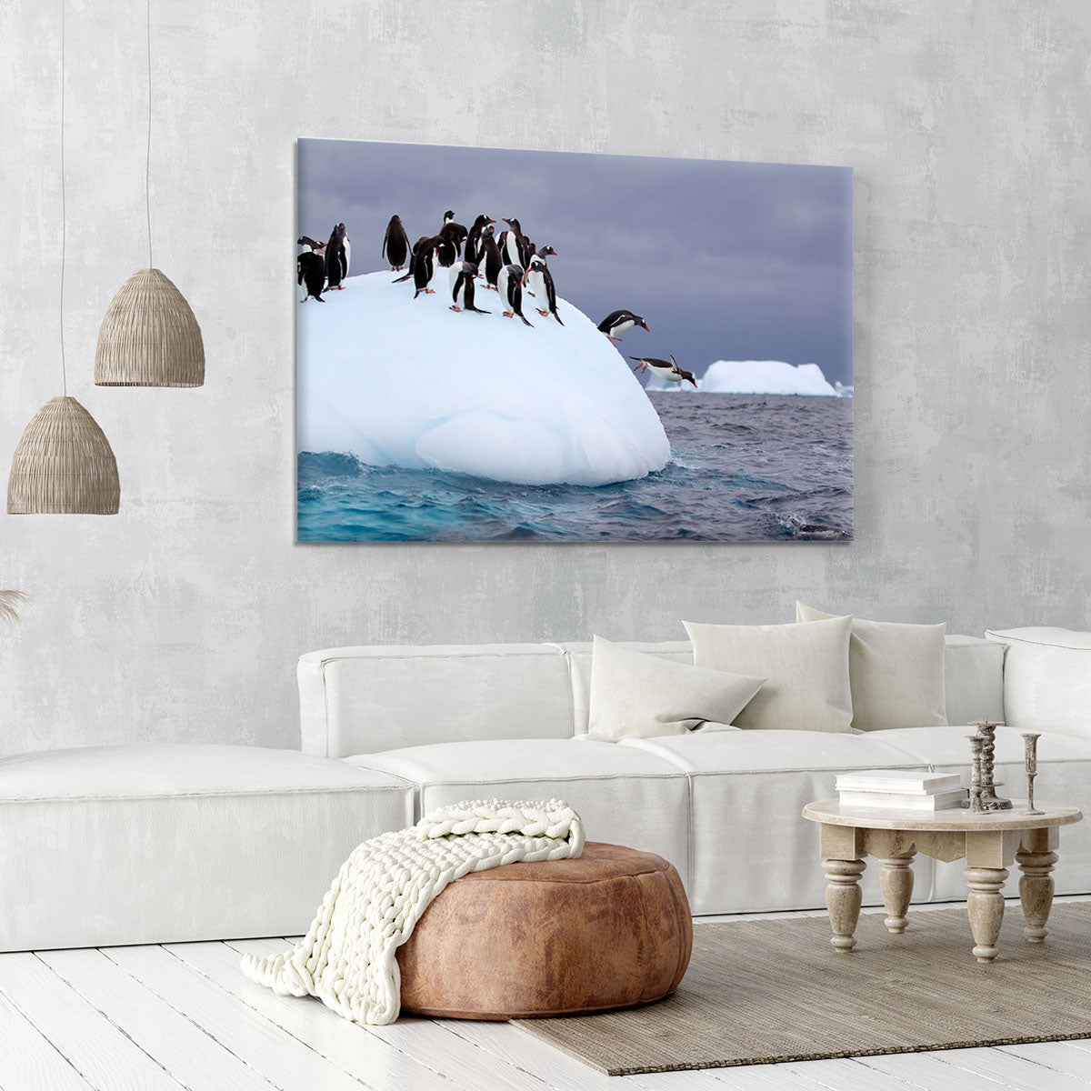 Gentoo penguin jumping into water Canvas Print or Poster - Canvas Art Rocks - 6