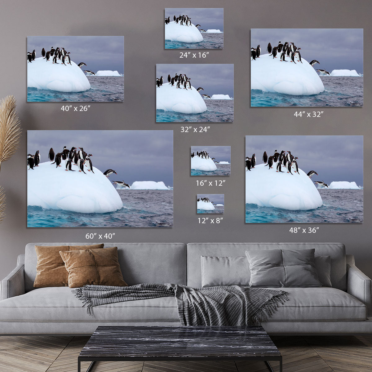 Gentoo penguin jumping into water Canvas Print or Poster - Canvas Art Rocks - 7