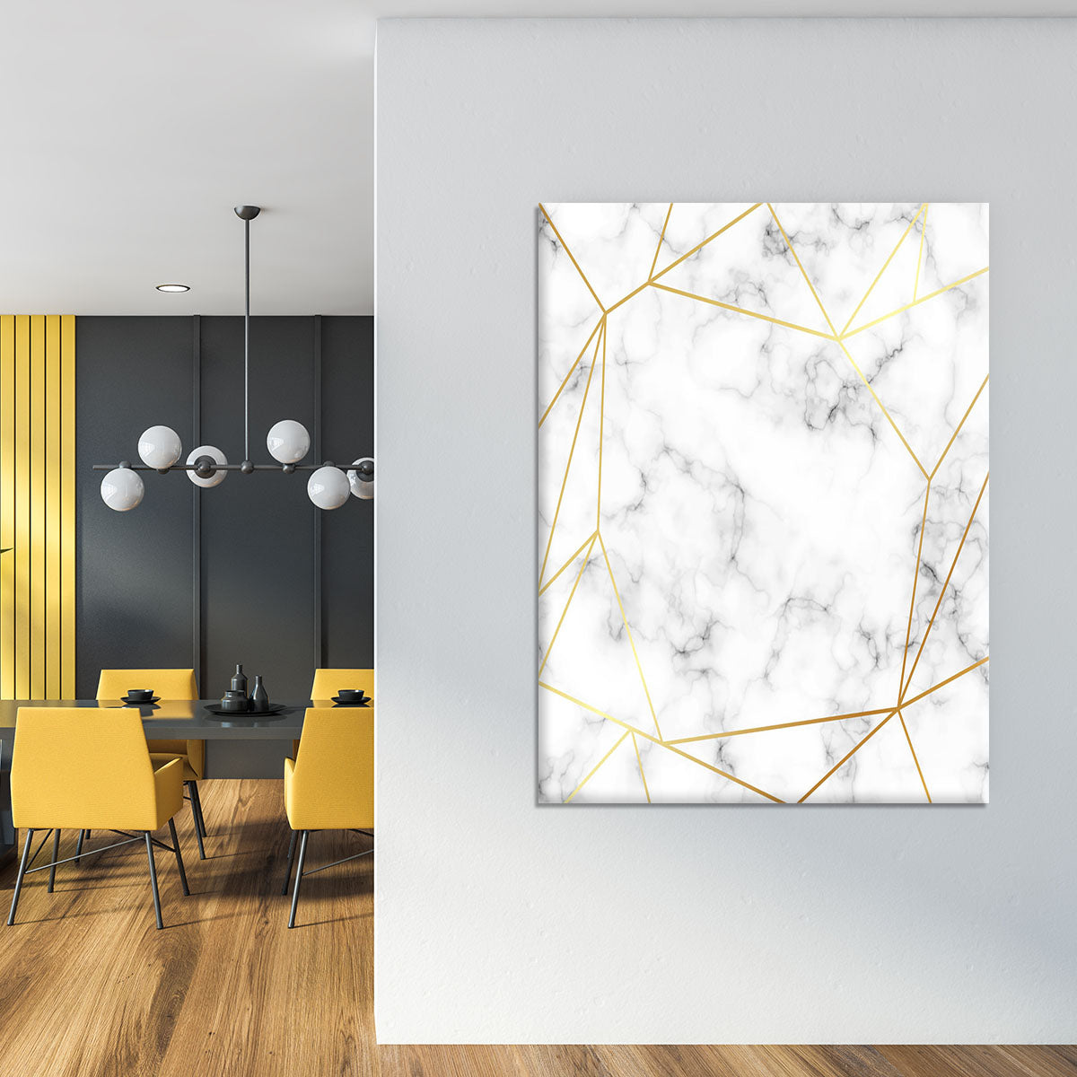 Geometric Gold Patterned Marble Canvas Print or Poster - Canvas Art Rocks - 4