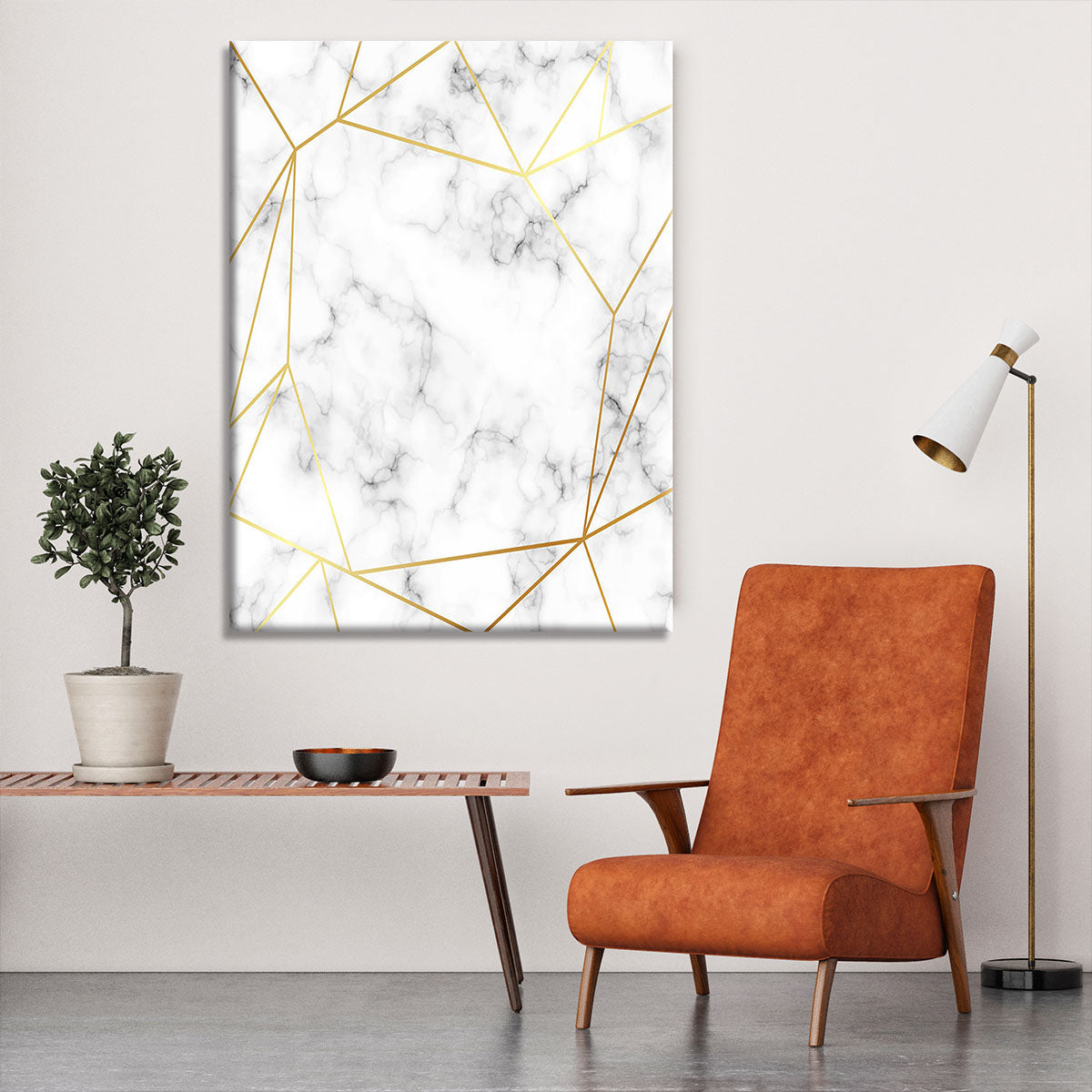 Geometric Gold Patterned Marble Canvas Print or Poster - Canvas Art Rocks - 6