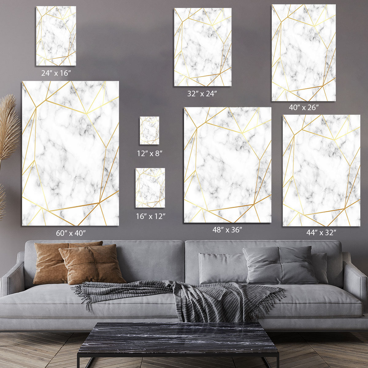 Geometric Gold Patterned Marble Canvas Print or Poster - Canvas Art Rocks - 7