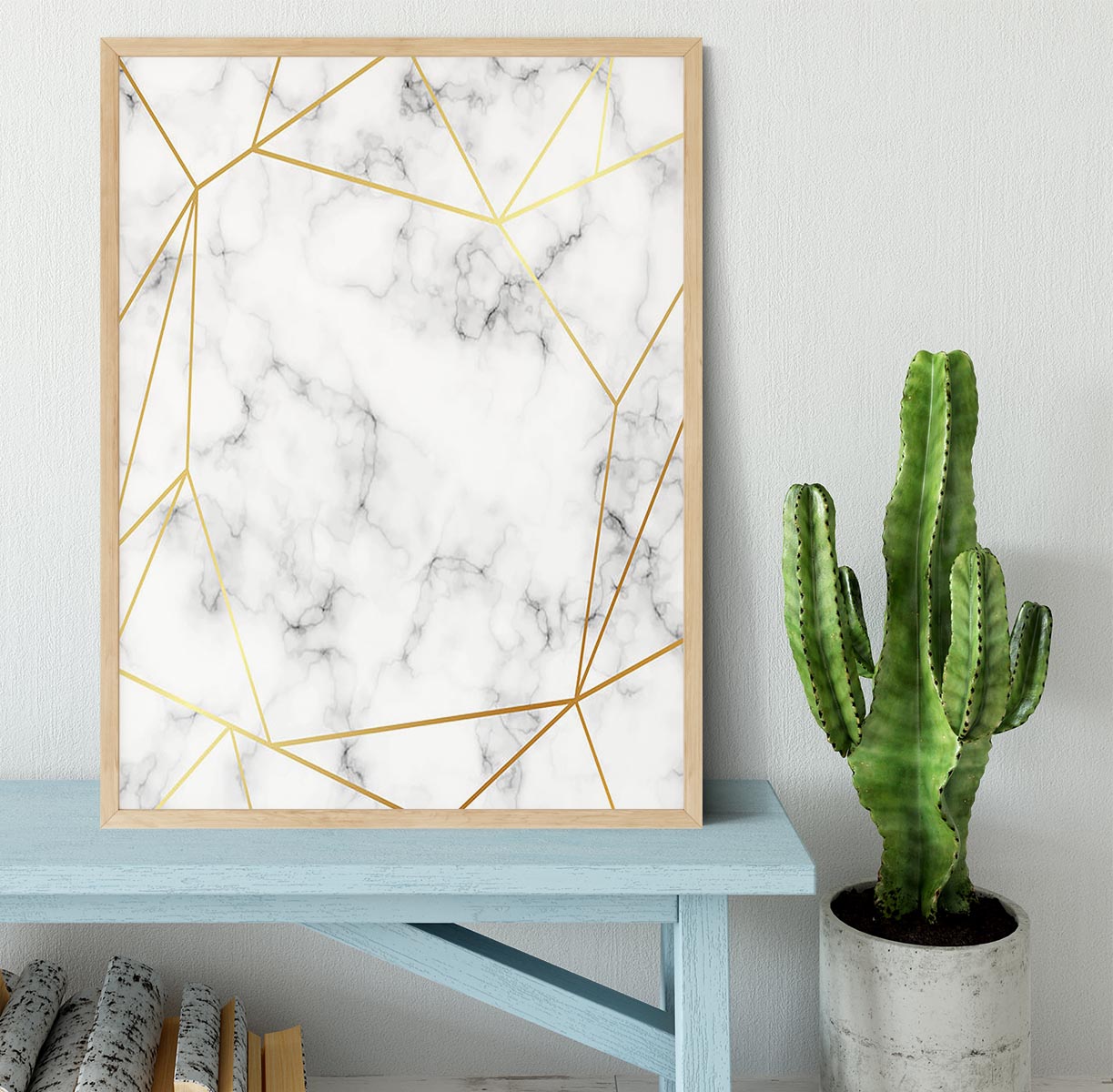 Geometric Gold Patterned Marble Framed Print - Canvas Art Rocks - 4