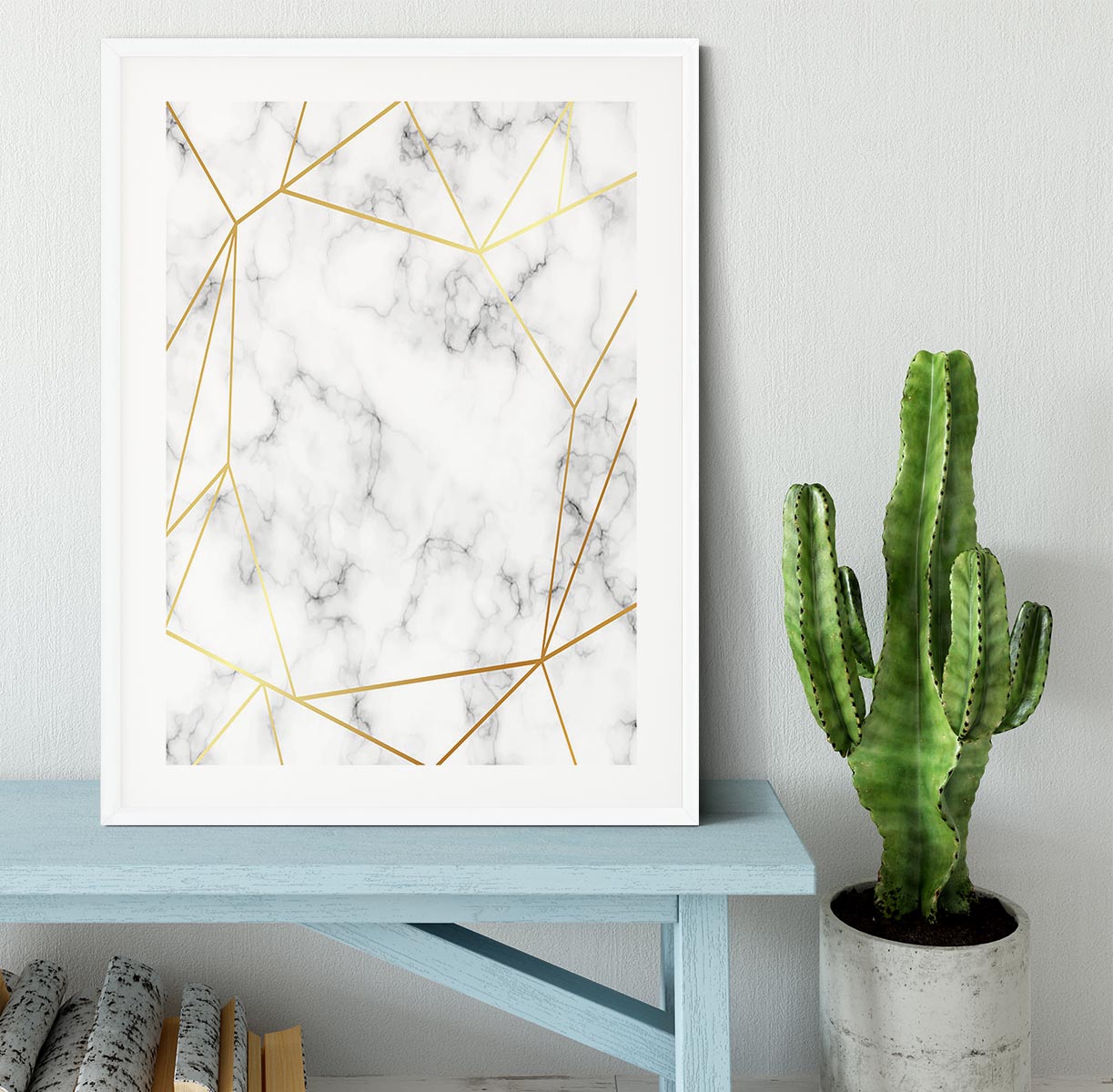 Geometric Gold Patterned Marble Framed Print - Canvas Art Rocks - 5
