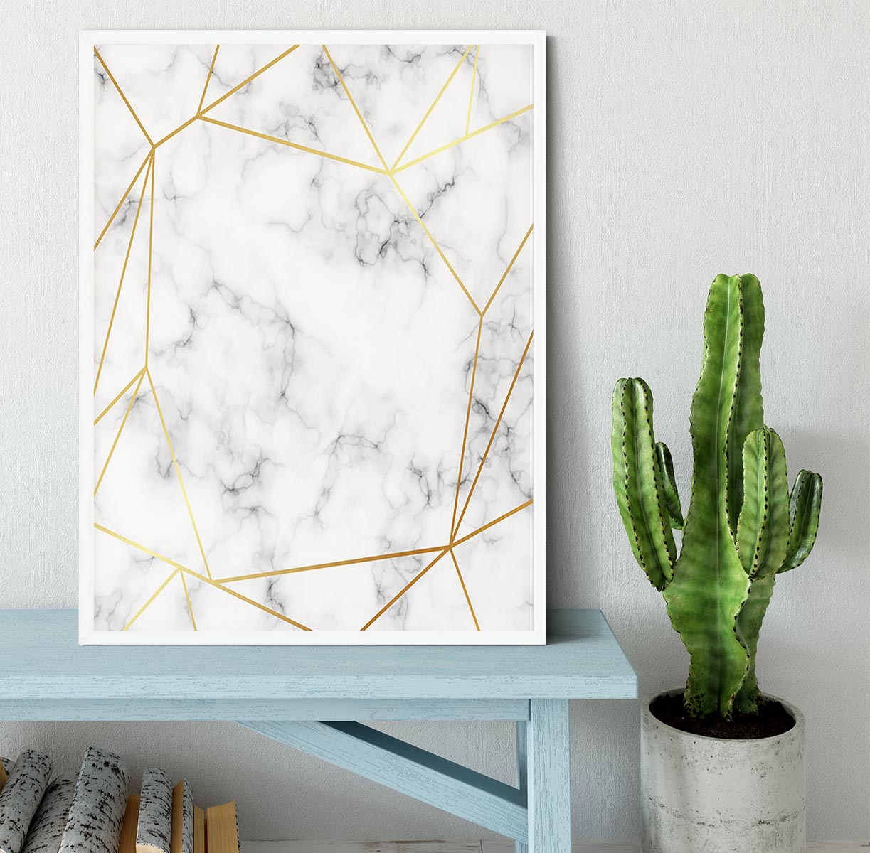 Geometric Gold Patterned Marble Framed Print - Canvas Art Rocks -6