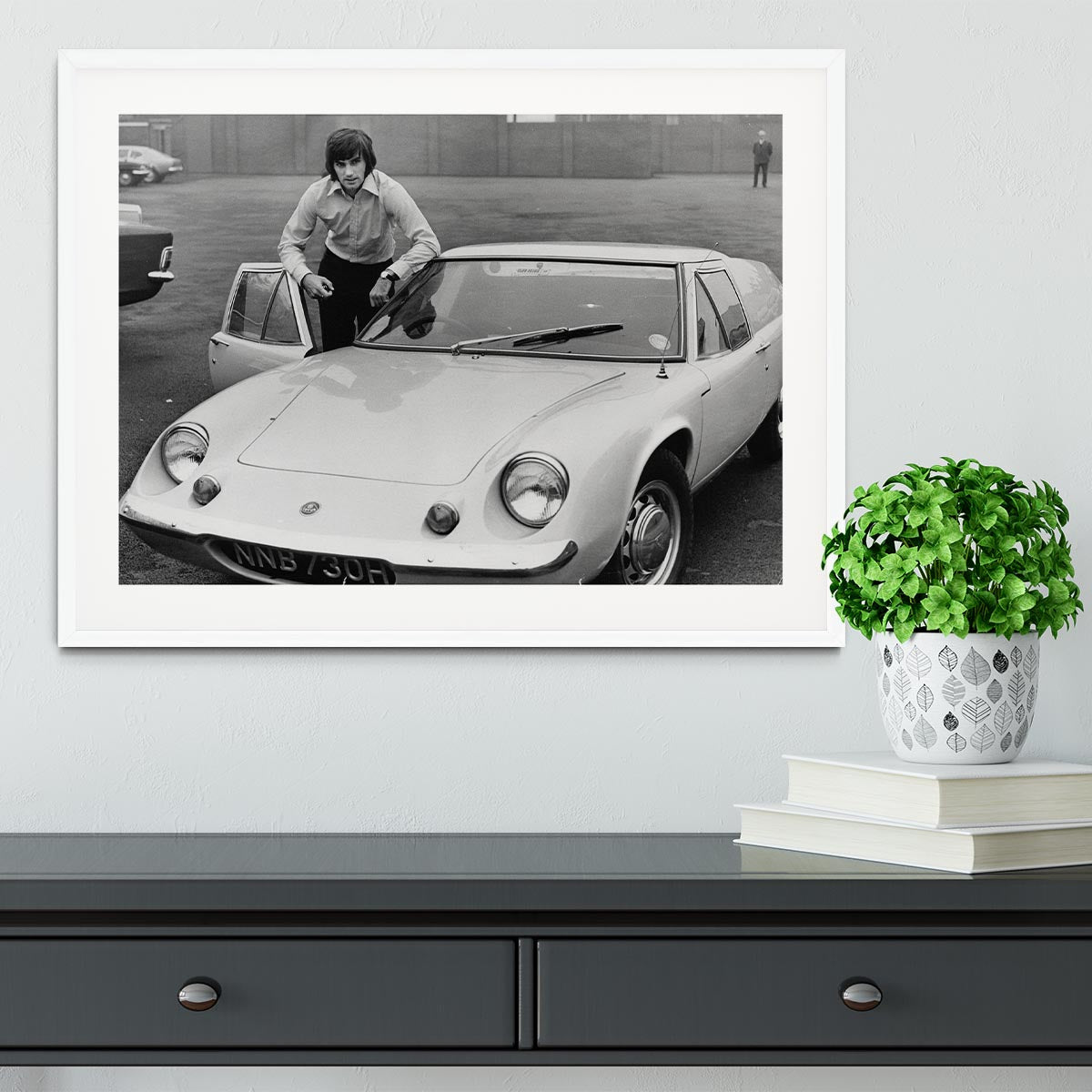 George Best with his Lotus Europa Framed Print - Canvas Art Rocks - 5