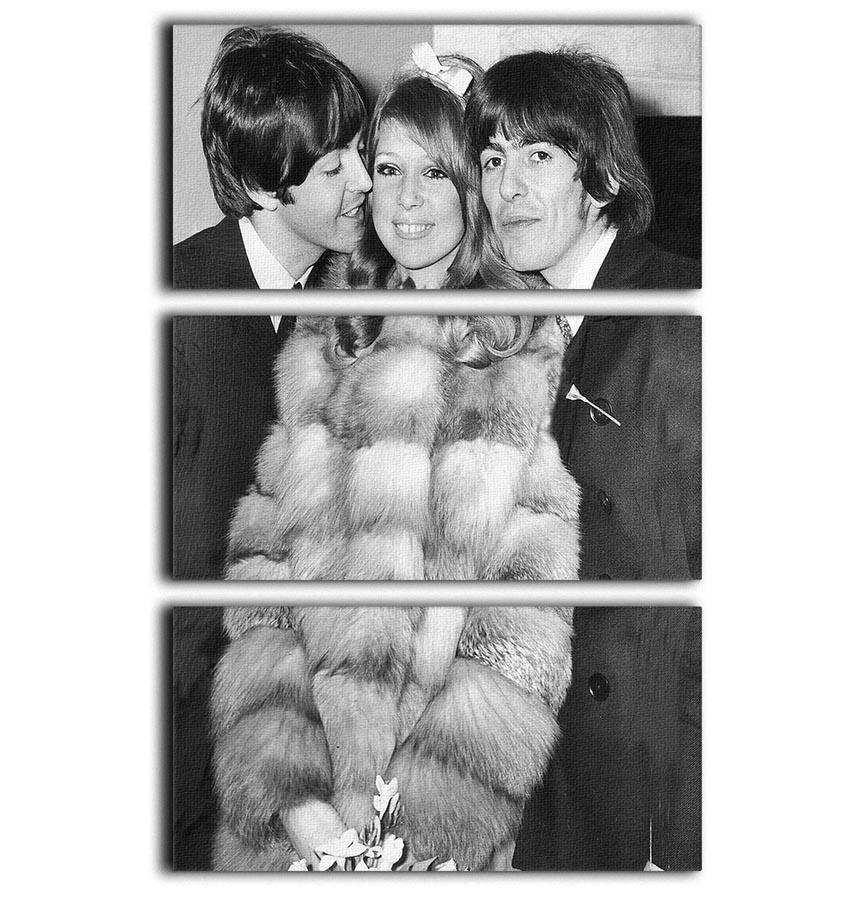 George Harrison and Pattie Boyds wedding with Paul McCartney 3 Split Panel Canvas Print - Canvas Art Rocks - 1
