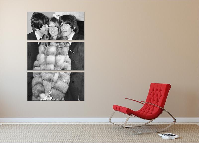 George Harrison and Pattie Boyds wedding with Paul McCartney 3 Split Panel Canvas Print - Canvas Art Rocks - 2