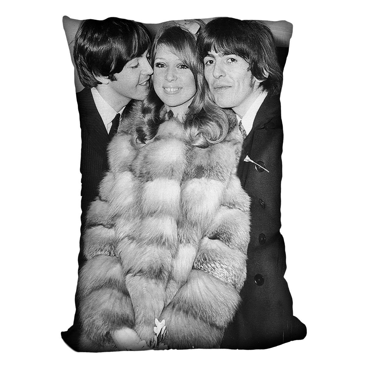 George Harrison and Pattie Boyds wedding with Paul McCartney Cushion