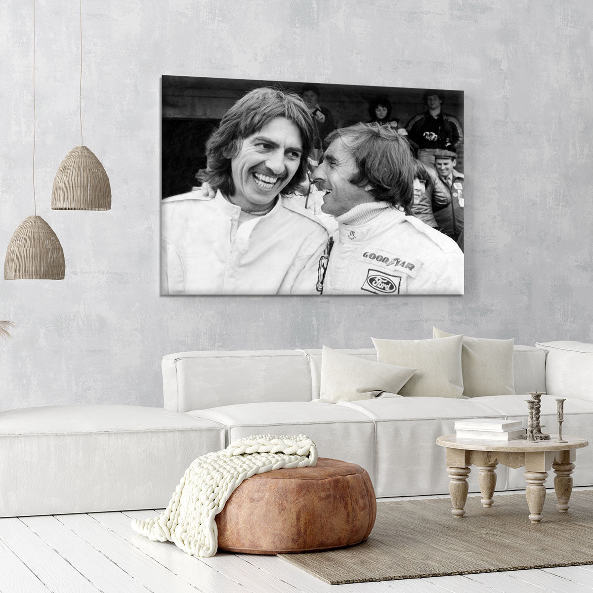 George Harrison and racing driver Jackie Stewart Canvas Print or Poster - Canvas Art Rocks - 6