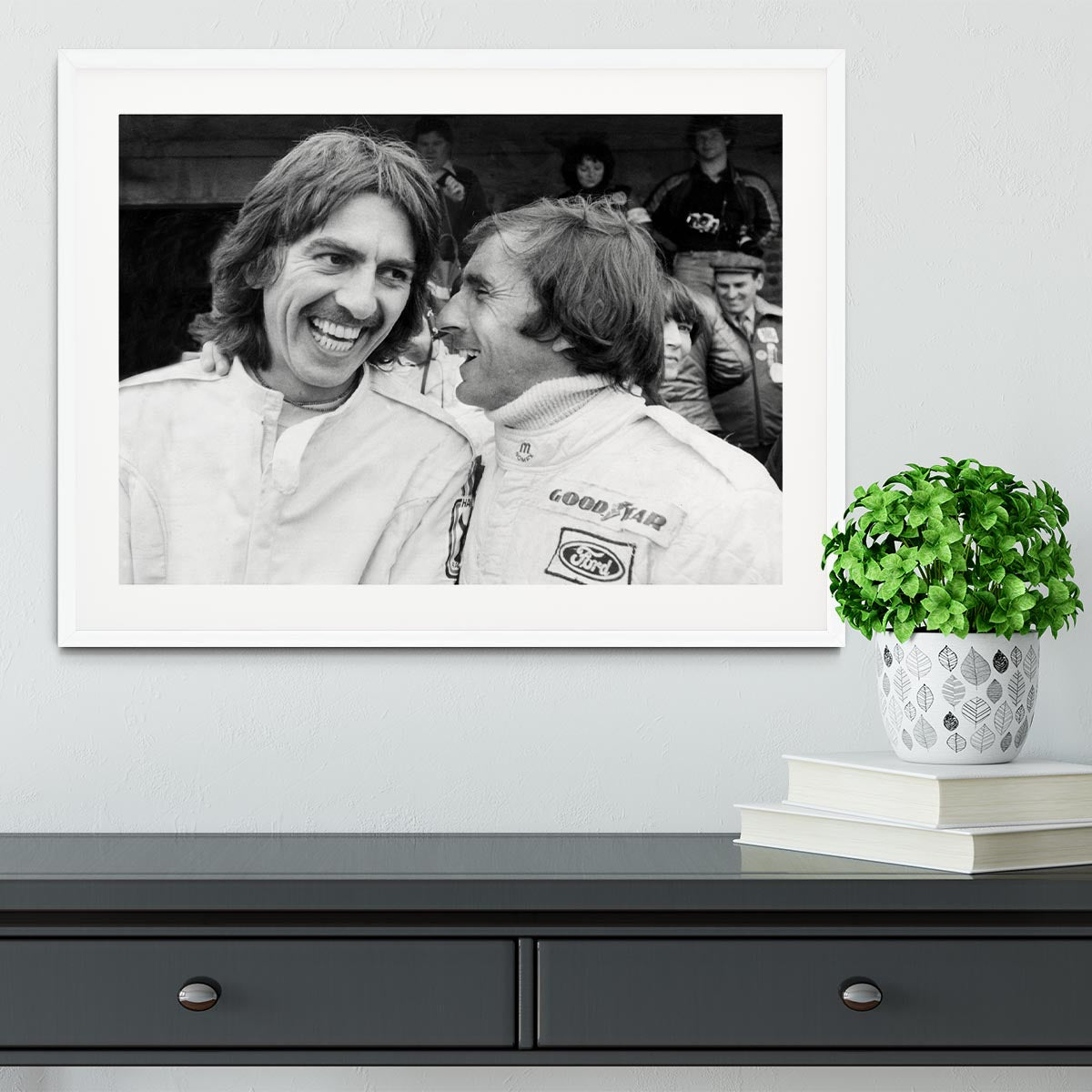 George Harrison and racing driver Jackie Stewart Framed Print - Canvas Art Rocks - 5