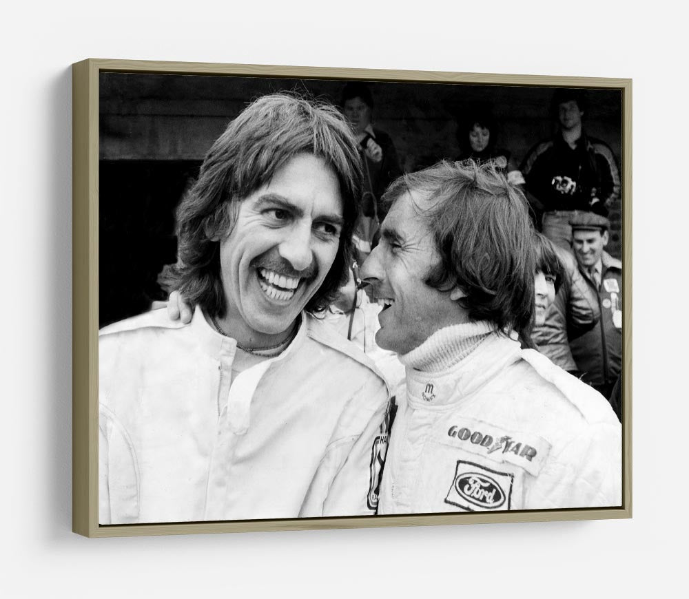 George Harrison and racing driver Jackie Stewart HD Metal Print