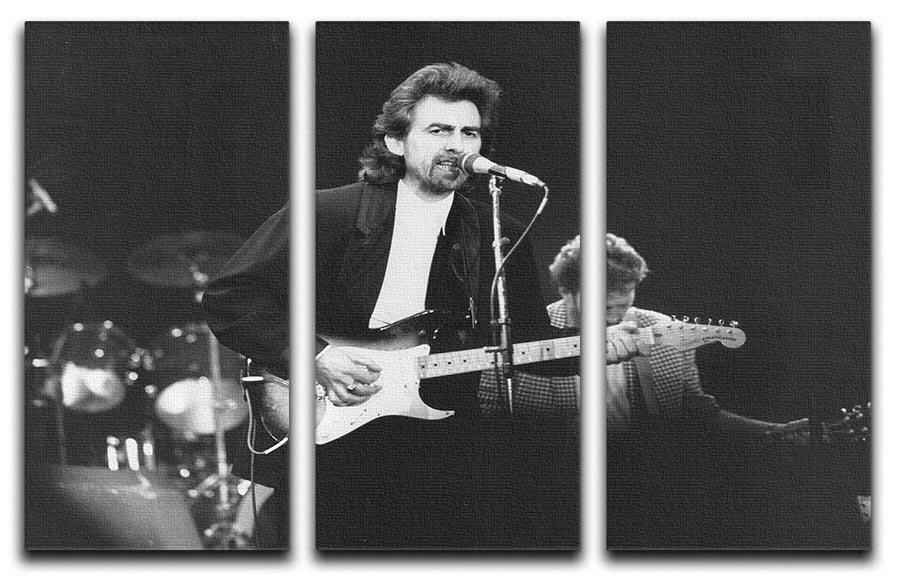 George Harrison at the Princes Trust concert in 1988 3 Split Panel Canvas Print - Canvas Art Rocks - 1