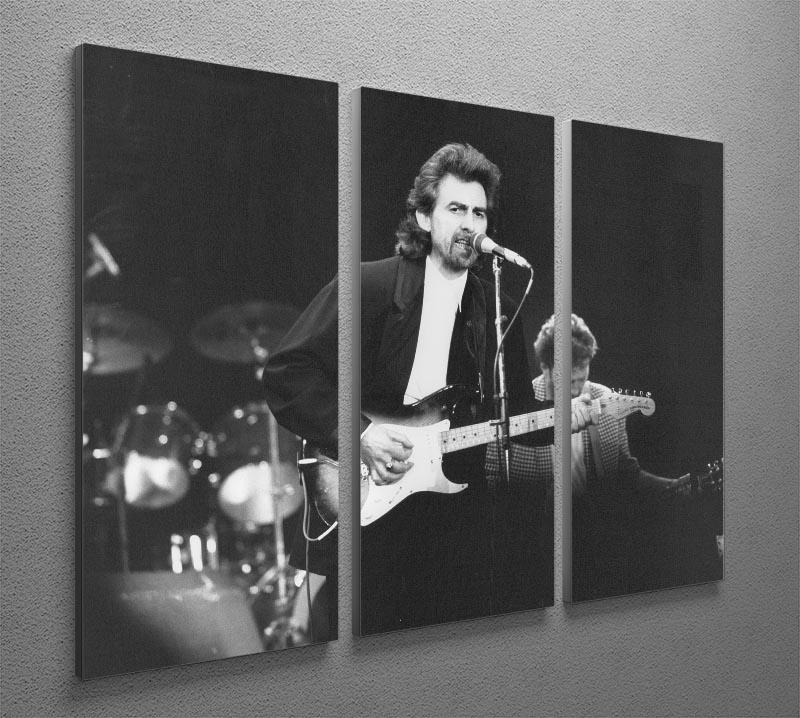 George Harrison at the Princes Trust concert in 1988 3 Split Panel Canvas Print - Canvas Art Rocks - 2