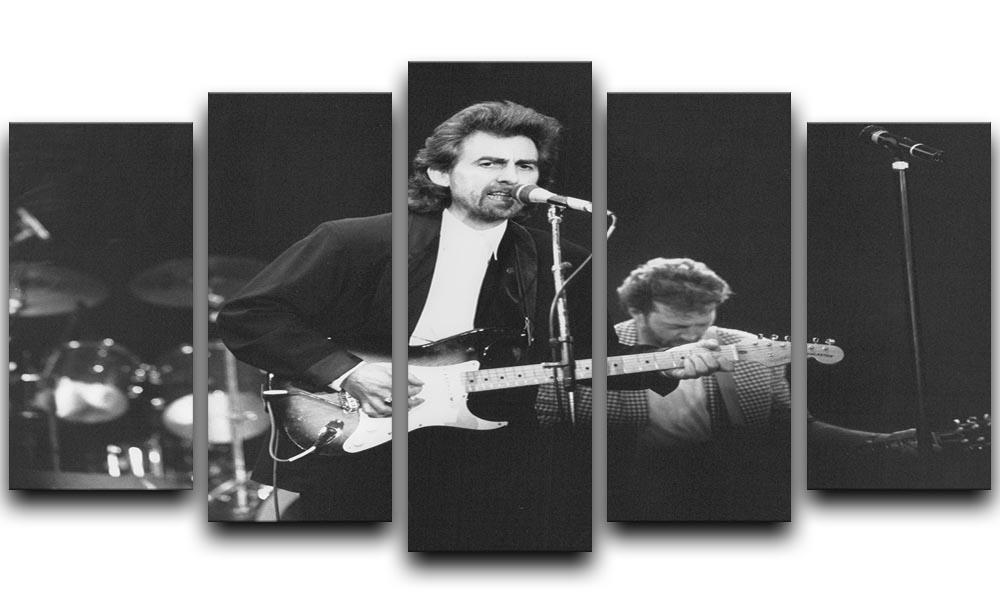 George Harrison at the Princes Trust concert in 1988 5 Split Panel Canvas  - Canvas Art Rocks - 1