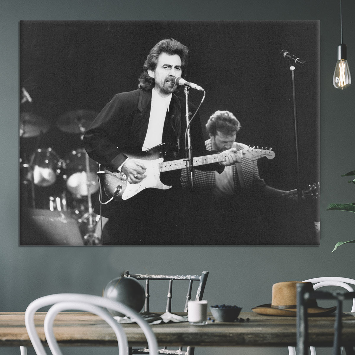 George Harrison at the Princes Trust concert in 1988 Canvas Print or Poster - Canvas Art Rocks - 3