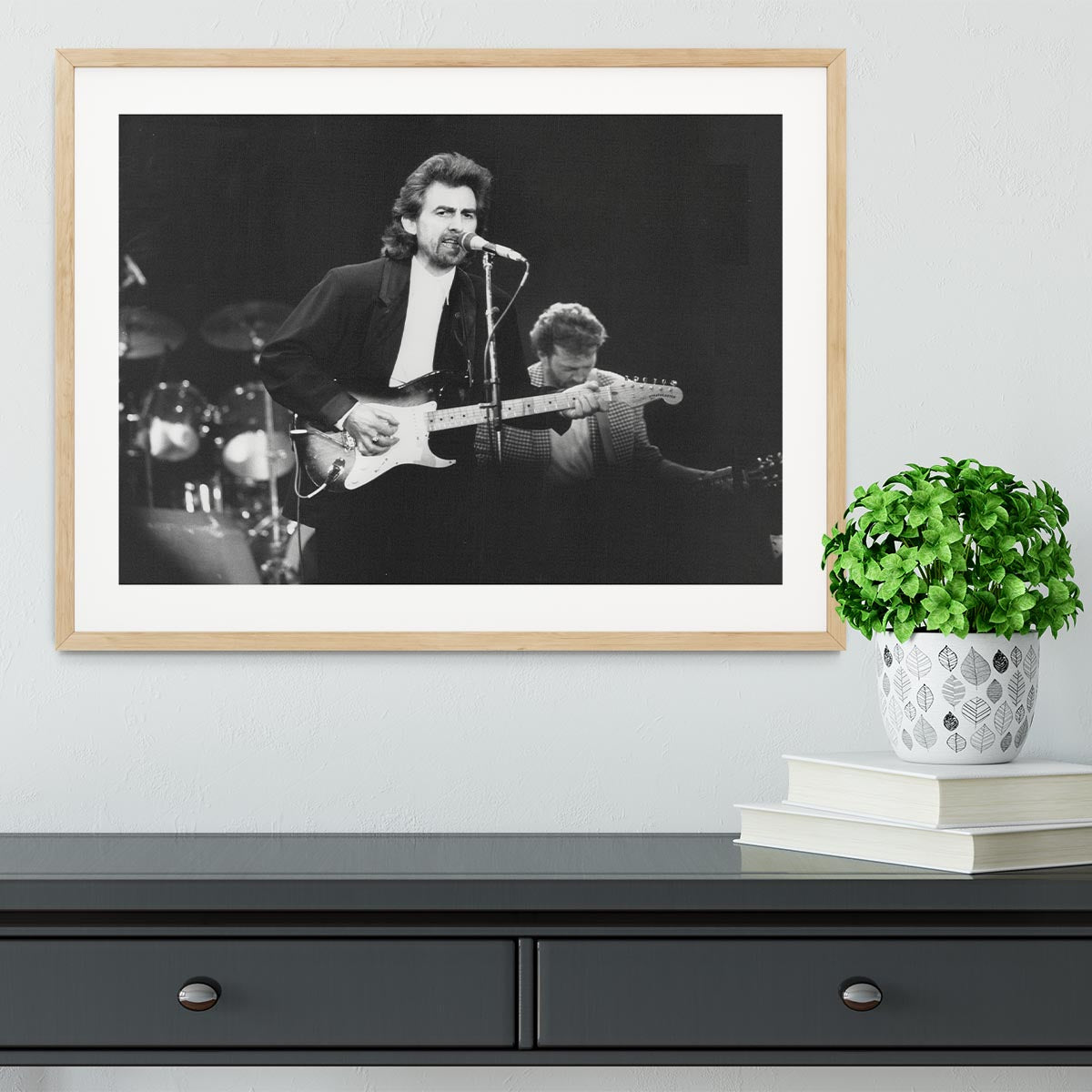 George Harrison at the Princes Trust concert in 1988 Framed Print - Canvas Art Rocks - 3