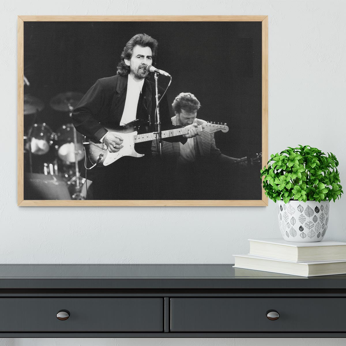 George Harrison at the Princes Trust concert in 1988 Framed Print - Canvas Art Rocks - 4